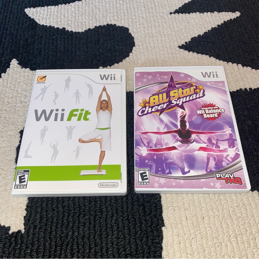 All-Star Cheer Squad and Wii Fit lot